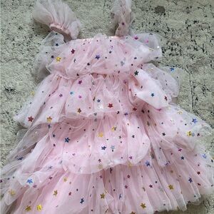 Pink Starry Layered Dress Lola and the Boys size 6